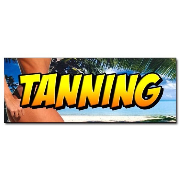 30in TANNING -Window Decal hair salon tan spa sign signs bed lotion oil sticker, D-30 Tanning